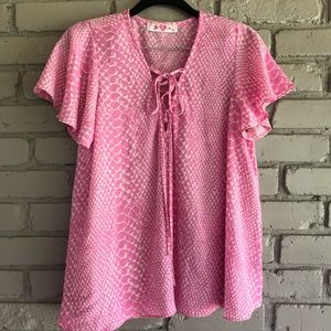 Buddy Love Hot Pink Snakeskin Blouse